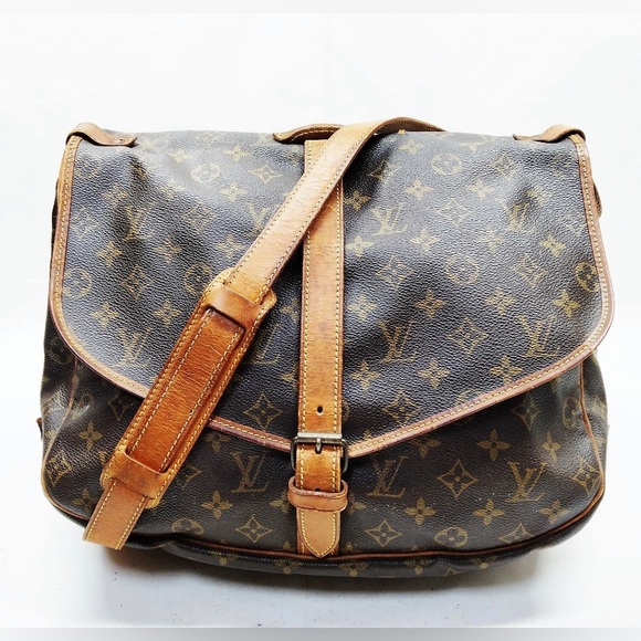 Louis Vuitton LV Crossbody Monogram Messenger Bag, Saumur 35 Brown - Picture 1 of 10